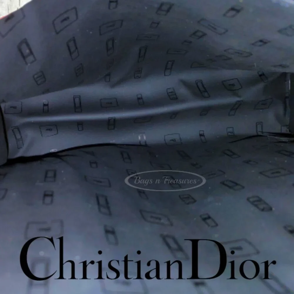 Dior Beauté Patent Leather Cosmetic Bag Black CD Charm Flap Pouch NWOT